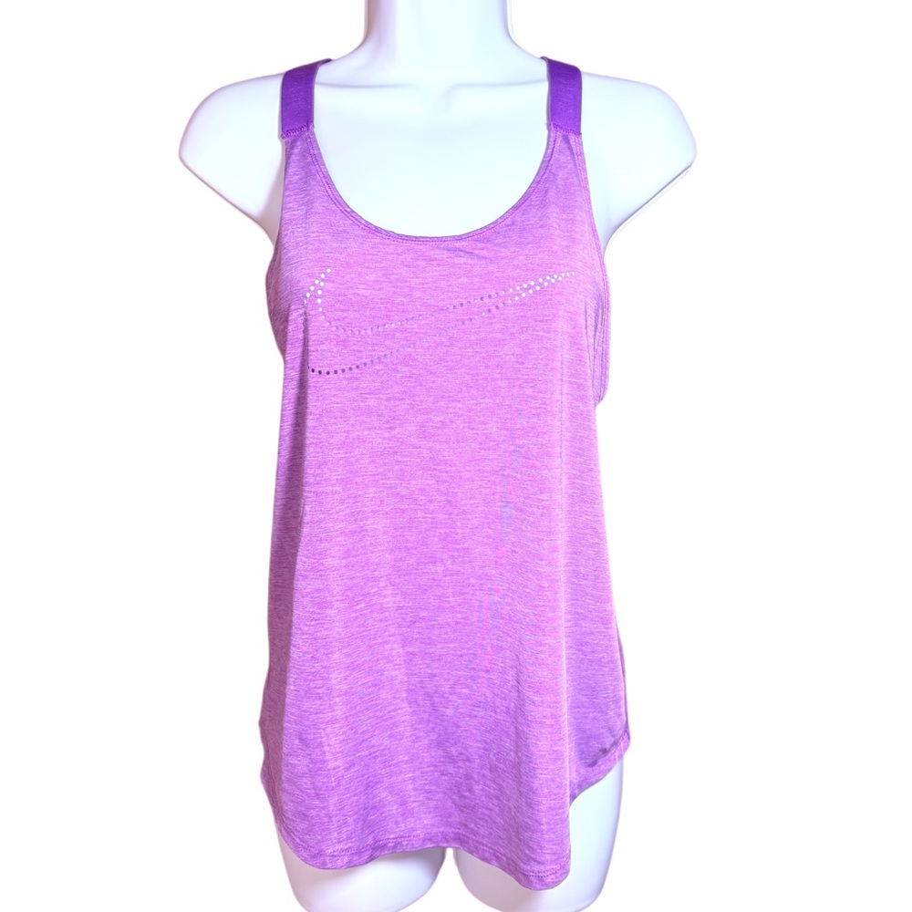 Nike Dri-Fit Elastika Keyhole Veneer Tank Top Heather Purple/Pink Size Small